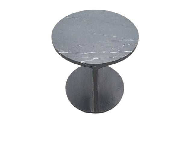 Mercana Forma Nero Black Marble Round Side Table