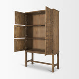 Mercana Truss Cool Brown Wood 6 Door Tall Cabinet