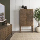 Mercana Truss Cool Brown Wood 6 Door Tall Cabinet