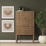 Mercana Truss Cool Brown Wood 6 Door Tall Cabinet