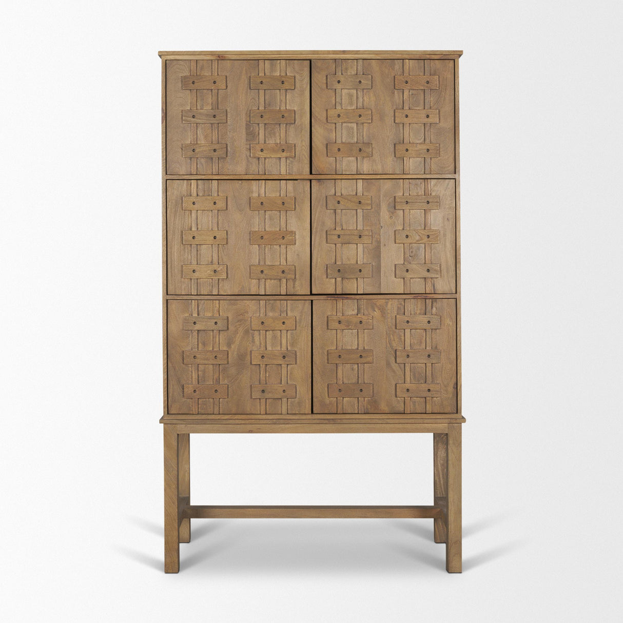 Mercana Truss Cool Brown Wood 6 Door Tall Cabinet