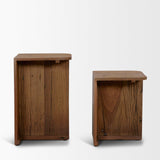 Mercana Lucan Mid-Dark Brown Reclaimed Wood Side Tables