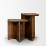 Mercana Lucan Mid-Dark Brown Reclaimed Wood Side Tables