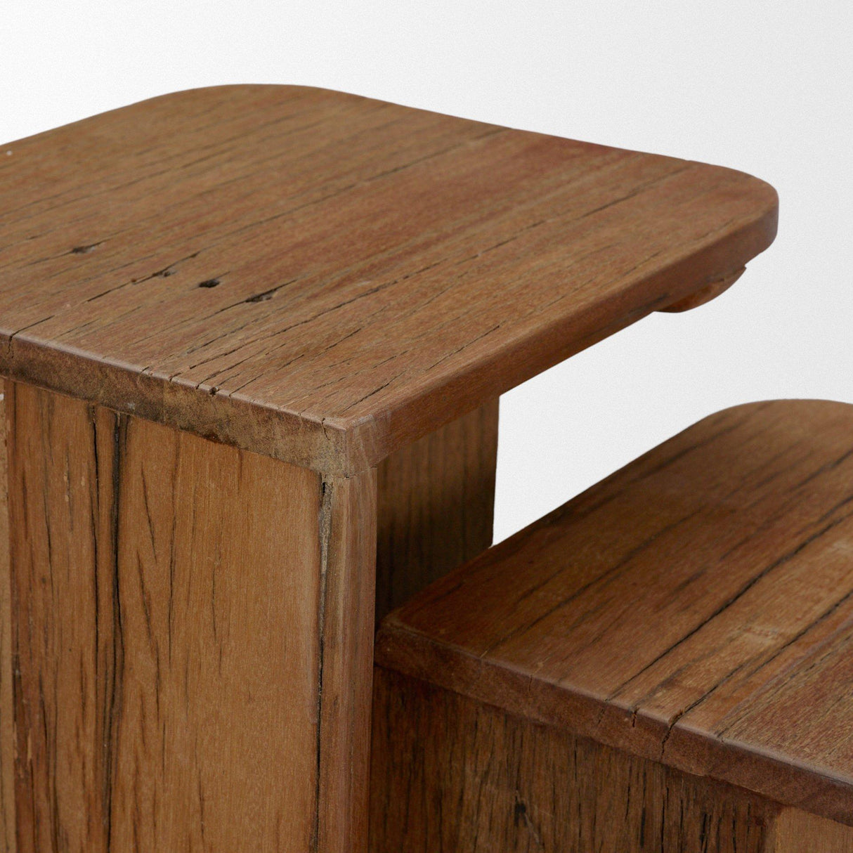 Mercana Lucan Mid-Dark Brown Reclaimed Wood Side Tables