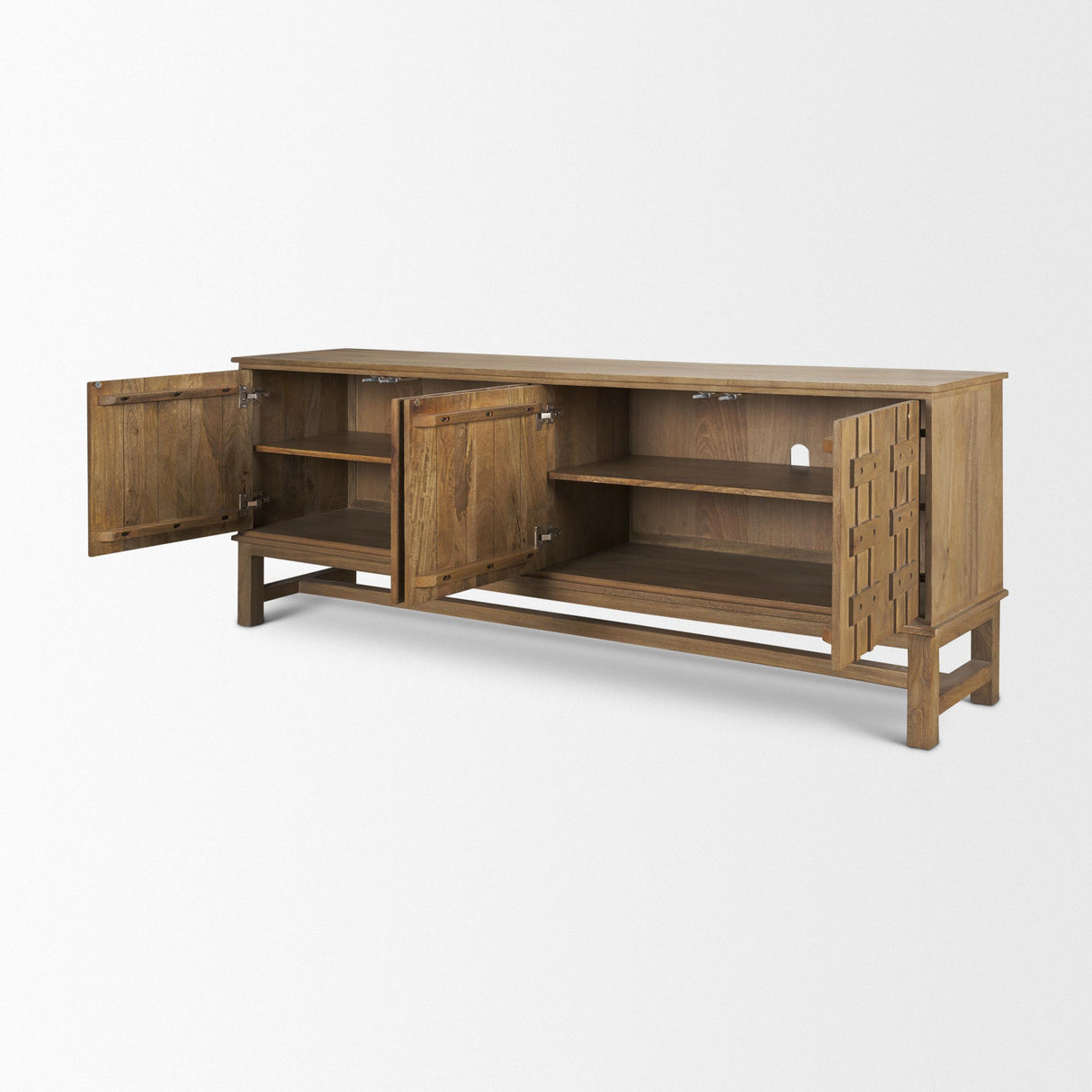 Mercana Truss Cool Brown Wood 4 Door Closed Sideboard