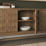 Mercana Truss Cool Brown Wood 4 Door Closed Sideboard
