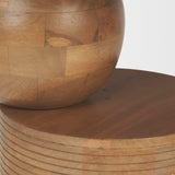 Mercana Stack Light Brown Wood Geometric Accent Table