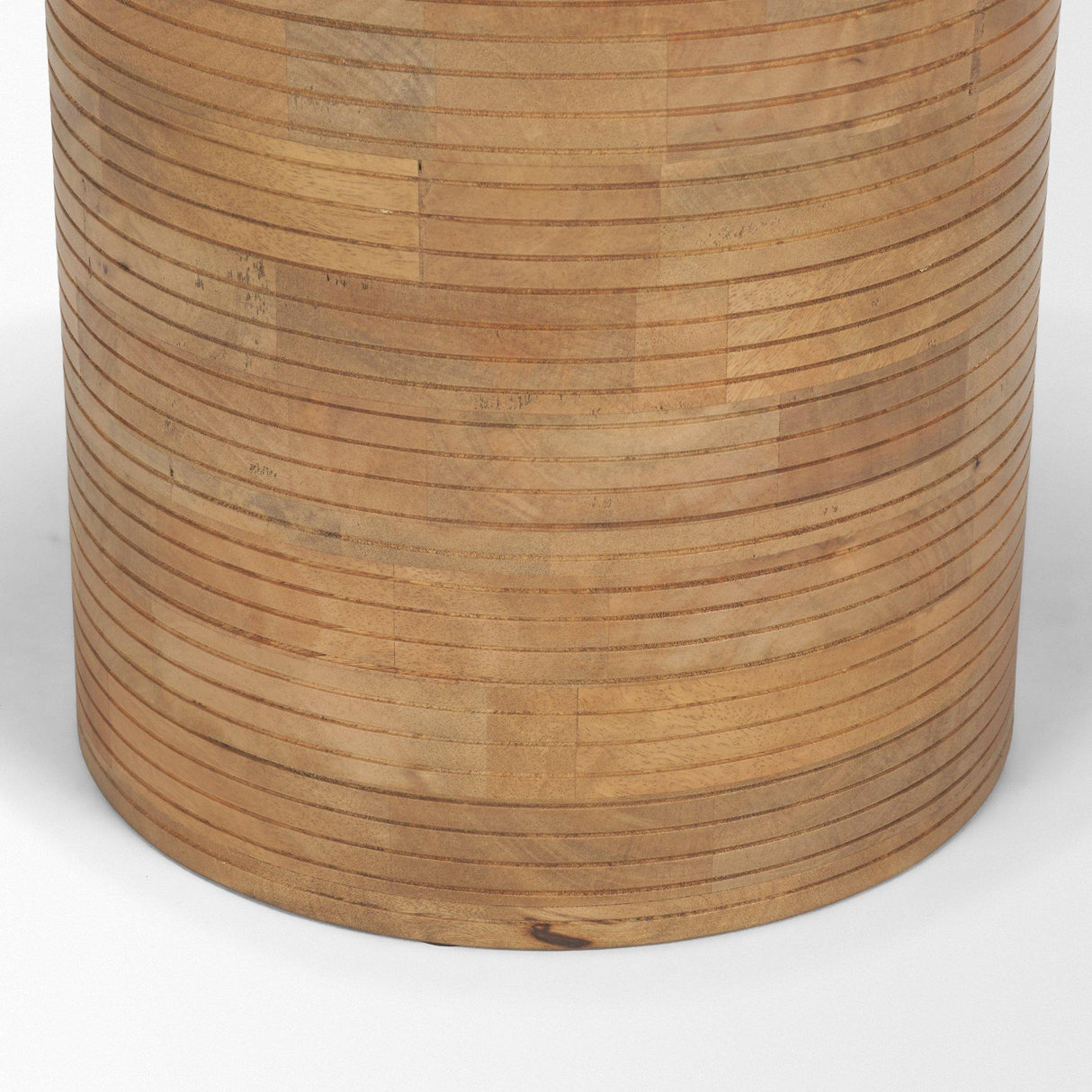 Mercana Stack Light Brown Wood Geometric Accent Table