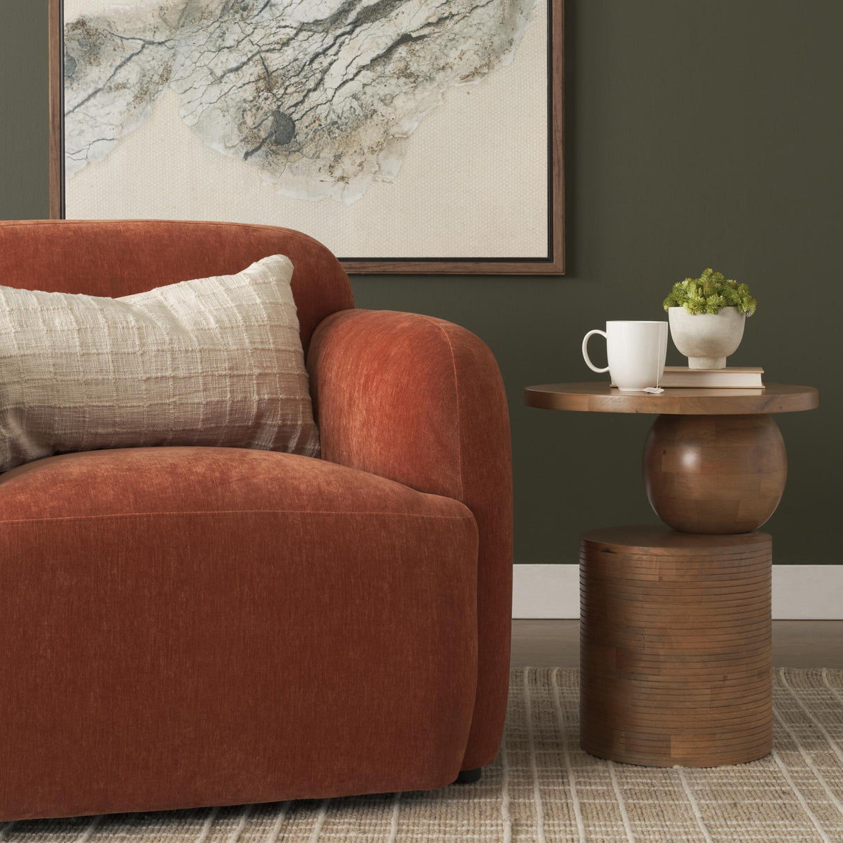 Mercana Stack Light Brown Wood Geometric Accent Table