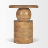 Mercana Stack Light Brown Wood Geometric Accent Table