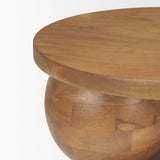 Mercana Stack Light Brown Wood Geometric Accent Table