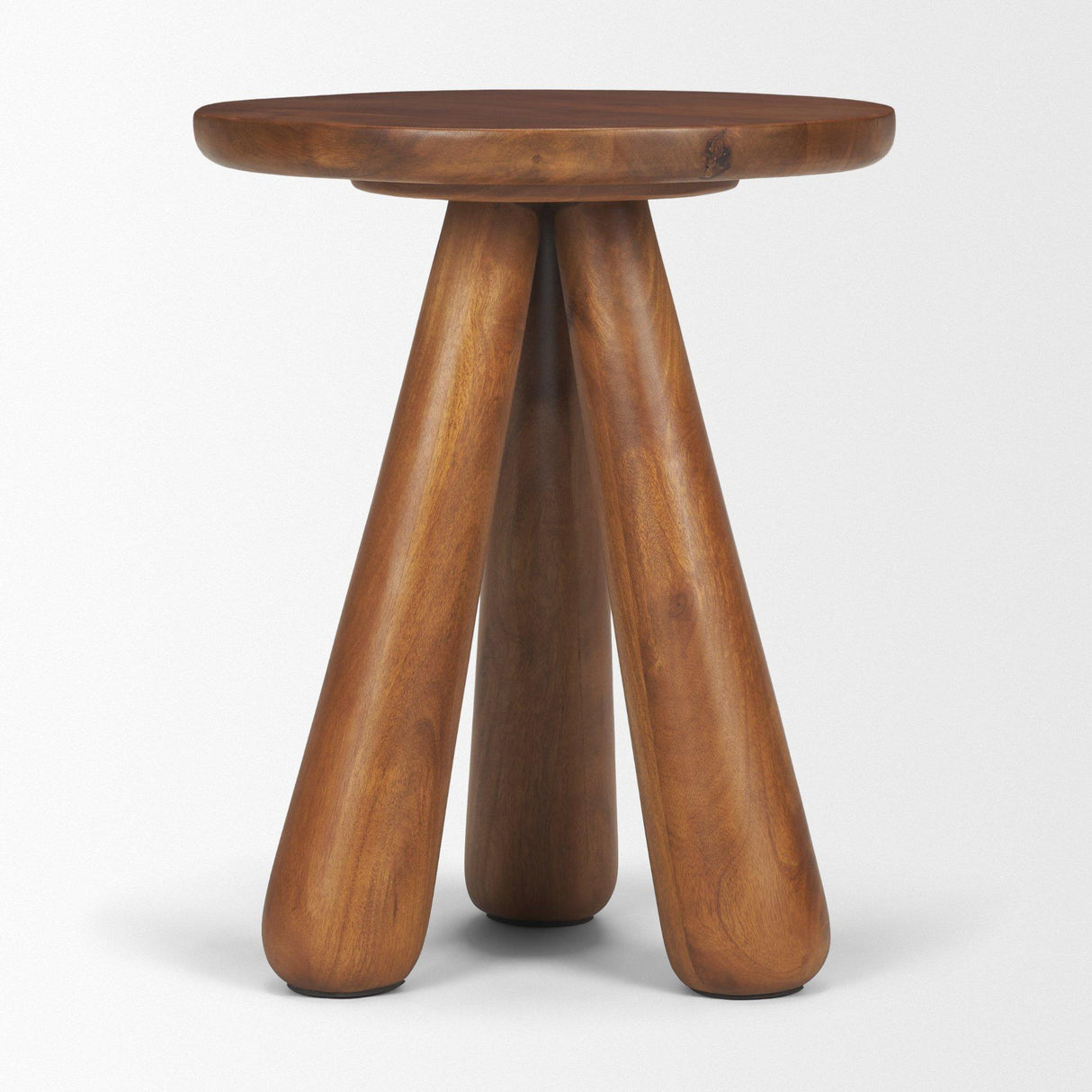 Mercana Mora Medium Brown Wood 3-Legged Accent Table