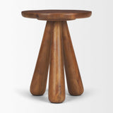 Mercana Mora Medium Brown Wood 3-Legged Accent Table