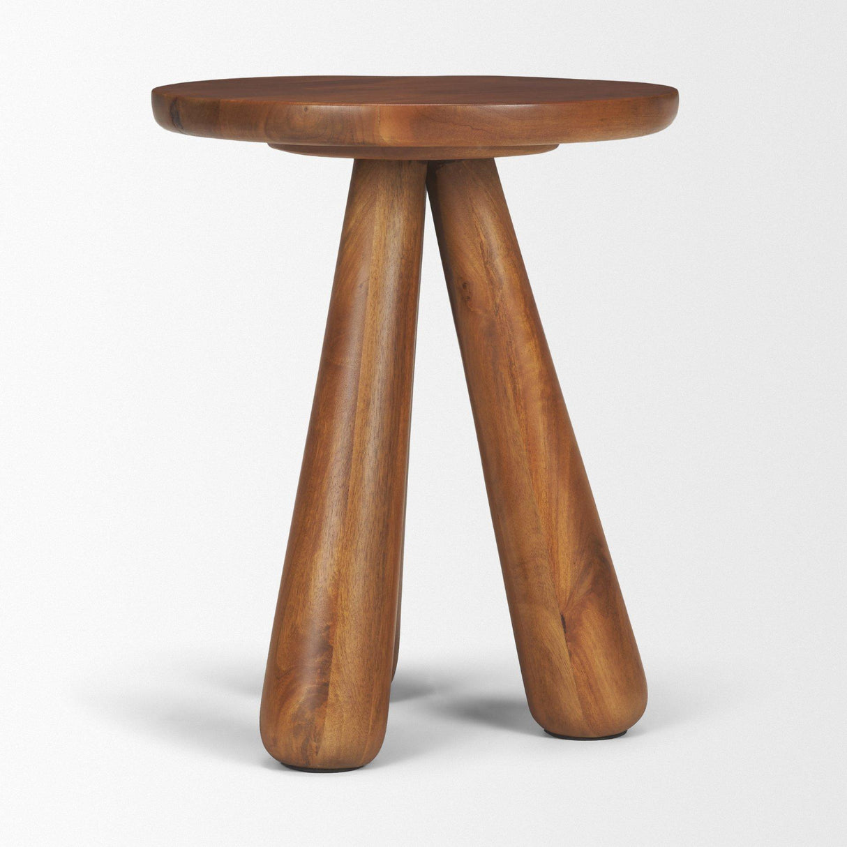 Mercana Mora Medium Brown Wood 3-Legged Accent Table