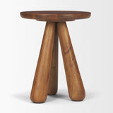 Mercana Mora Medium Brown Wood 3-Legged Accent Table