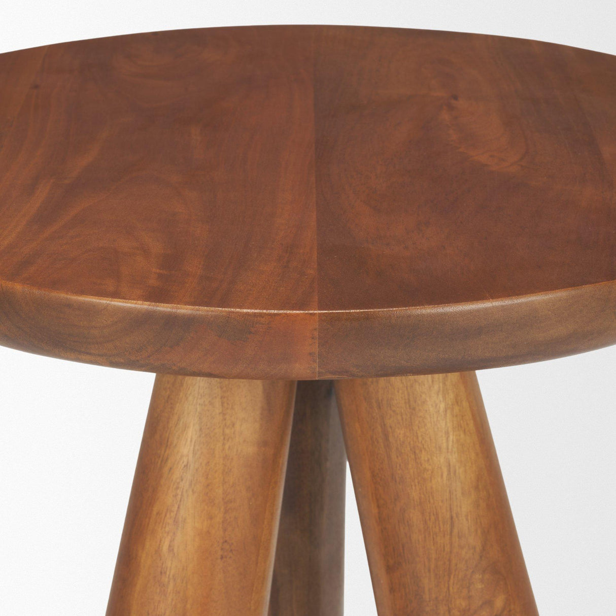 Mercana Mora Medium Brown Wood 3-Legged Accent Table