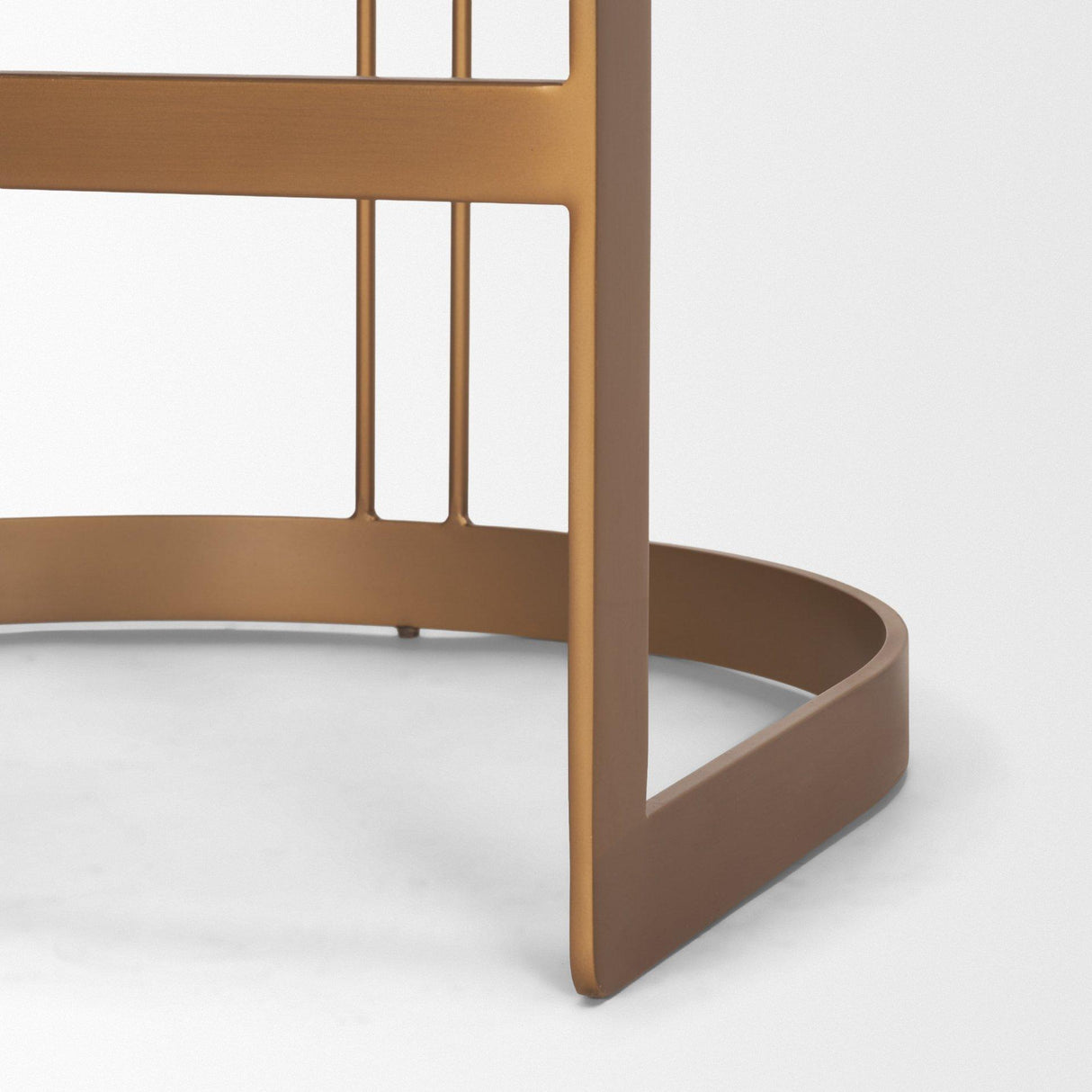Mercana Hollyfield II Charcoal-Brown Leather Seat Gold Metal Base Counter Stool
