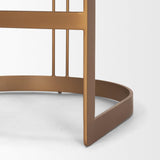 Mercana Hollyfield II Charcoal-Brown Leather Seat Gold Metal Base Counter Stool
