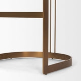 Mercana Hollyfield II Charcoal-Brown LeatherSeat Gold Metal Base Bar Stool