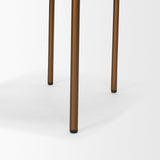 Mercana Parker Charcoal-Brown Leather Seat Gold Metal Dining Chair