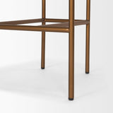 Mercana Parker Charcoal-Brown Leather Seat Gold Metal Counter Stool