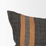 Mercana Mercer 14x26 Lumbar Black w/ Orange Stripes Decorative Pillow Cover