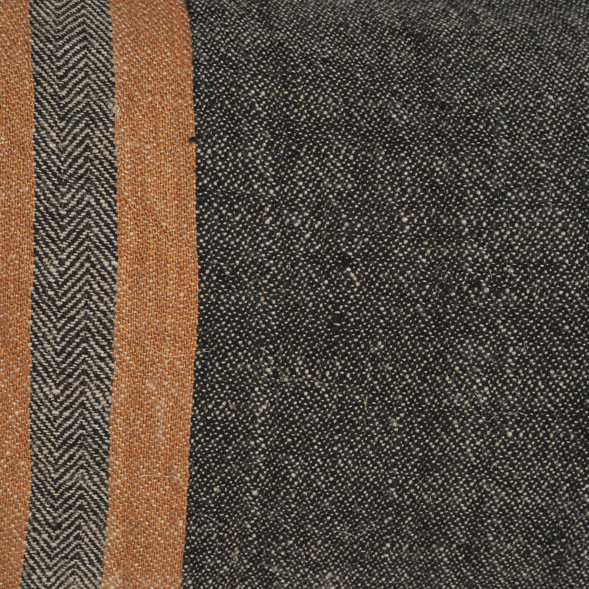 Mercana Mercer 14x26 Lumbar Black w/ Orange Stripes Decorative Pillow Cover