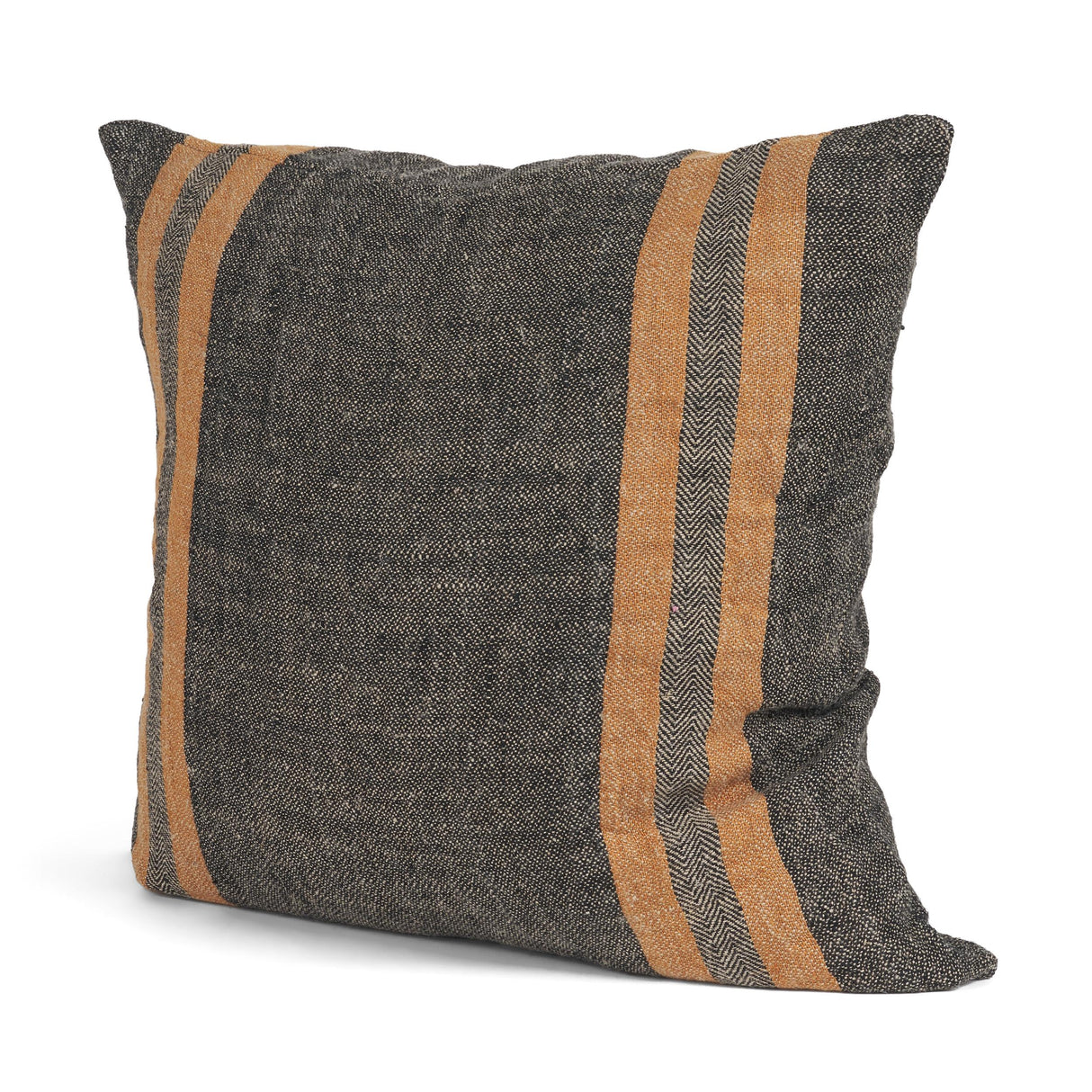 Mercana Mercer 20x20 Square Black w/Orange Stripes Decorative Pillow Cover