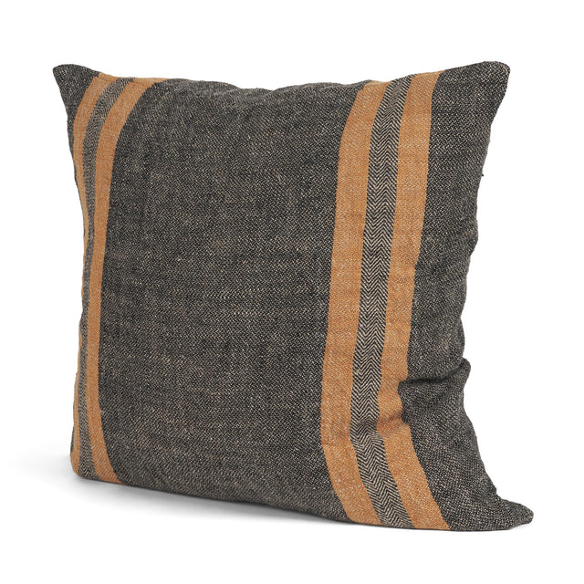 Mercana Mercer 20x20 Square Black w/Orange Stripes Decorative Pillow Cover