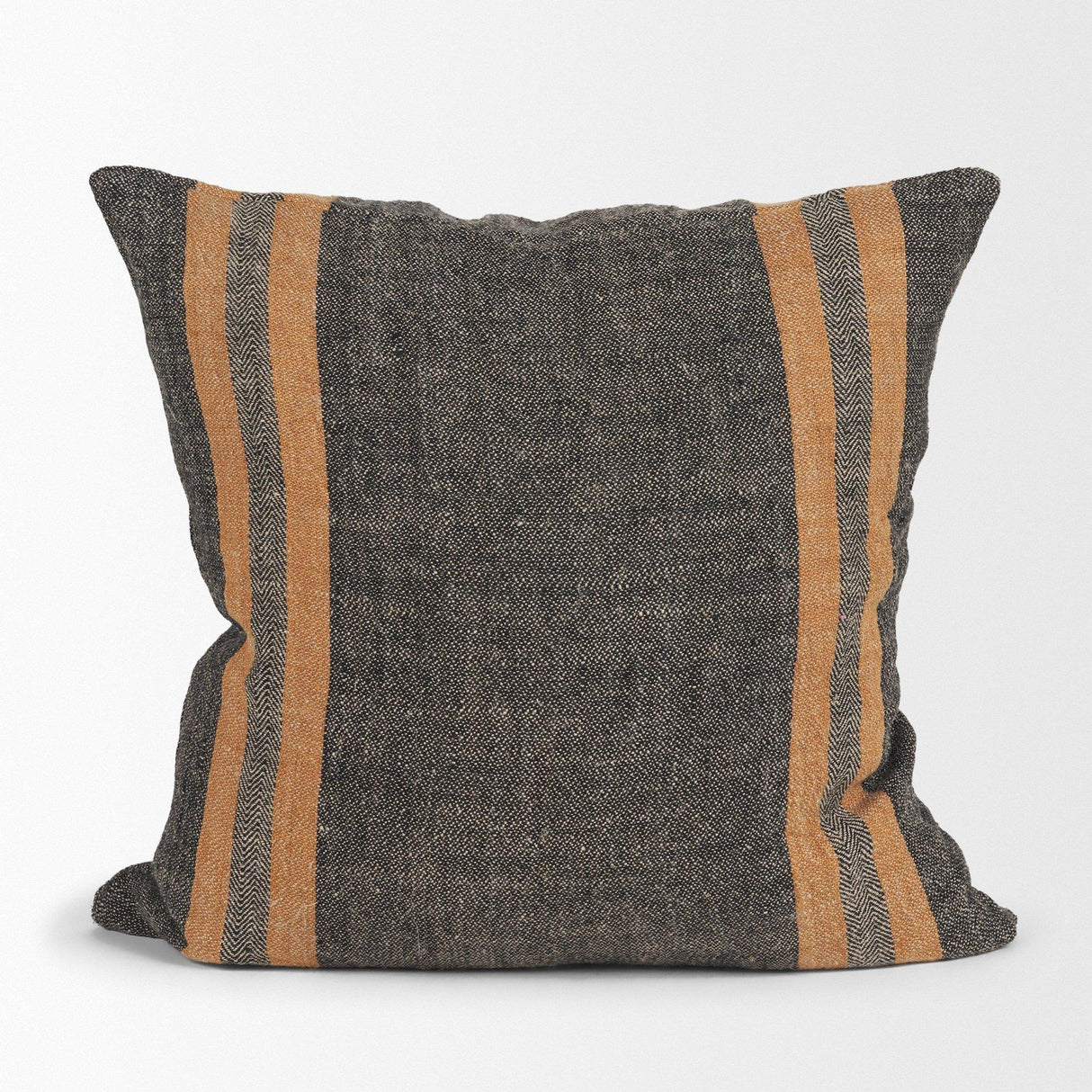Mercana Mercer 20x20 Square Black w/Orange Stripes Decorative Pillow Cover