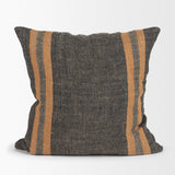 Mercana Mercer 20x20 Square Black w/Orange Stripes Decorative Pillow Cover