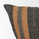 Mercana Mercer 20x20 Square Black w/Orange Stripes Decorative Pillow Cover