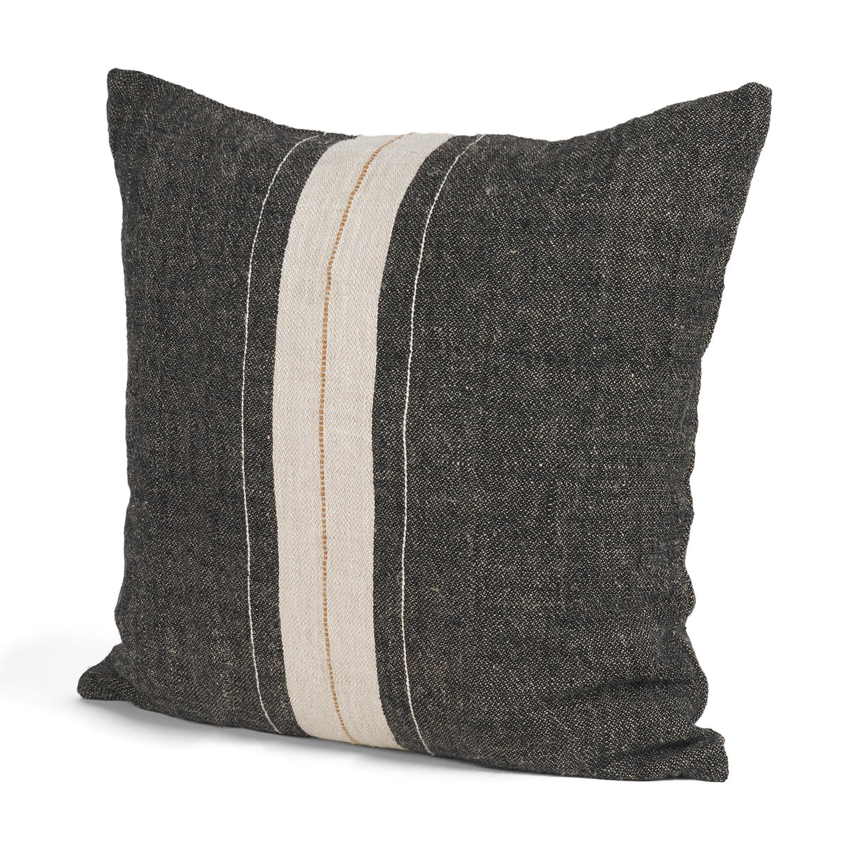 Mercana Cooper 20x20 Square Black w/ Cream Stripe Decorative Pillow Cover