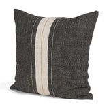 Mercana Cooper 20x20 Square Black w/ Cream Stripe Decorative Pillow Cover