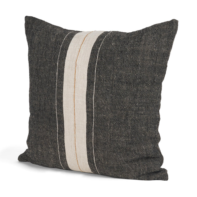 Mercana Cooper 20x20 Square Black w/ Cream Stripe Decorative Pillow Cover