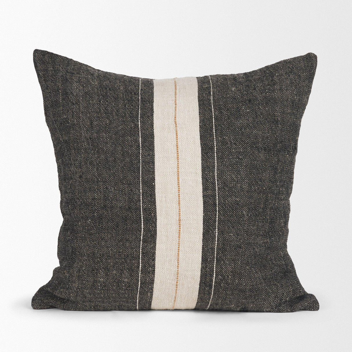 Mercana Cooper 20x20 Square Black w/ Cream Stripe Decorative Pillow Cover