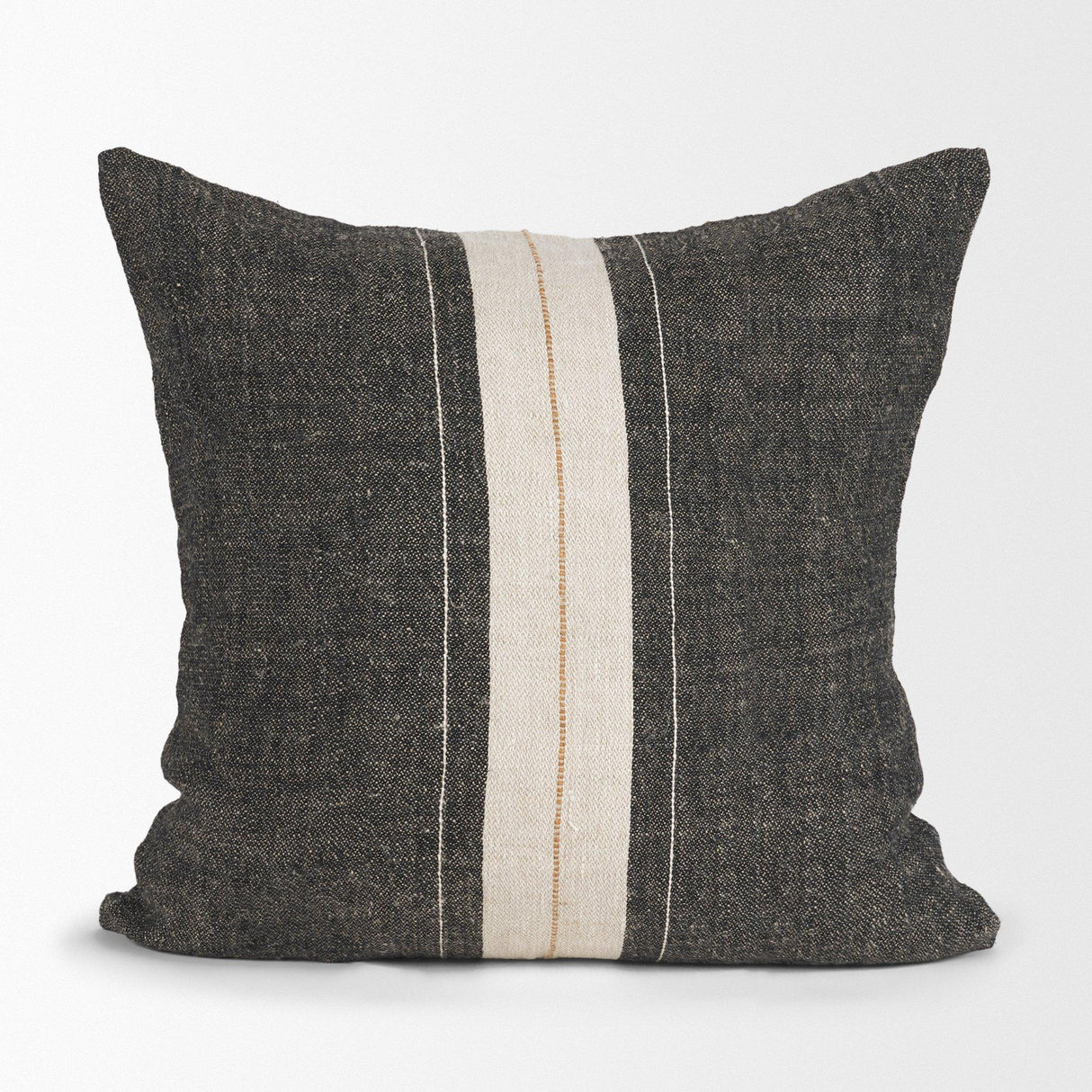 Mercana Cooper 20x20 Square Black w/ Cream Stripe Decorative Pillow Cover