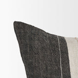 Mercana Cooper 20x20 Square Black w/ Cream Stripe Decorative Pillow Cover
