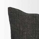 Mercana Cooper 14x26 Lumbar Black w/ Cream Stripe Decorative Pillow Cover