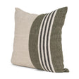 Mercana Hunter 20x20 Square Oatmeal w/ Green Stripe Decorative Pillow Cover