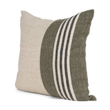 Mercana Hunter 20x20 Square Oatmeal w/ Green Stripe Decorative Pillow Cover
