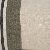 Mercana Hunter 14x26 Lumbar Oatmeal w/ Green Stripe Decorative Pillow Cover