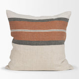 Mercana Mason 22x22 Square Cream w/ Orange Stripe Decorative Pillow Cover