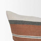 Mercana Mason 22x22 Square Cream w/ Orange Stripe Decorative Pillow Cover