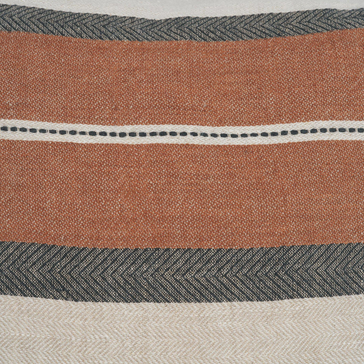 Mercana Mason 22x22 Square Cream w/ Orange Stripe Decorative Pillow Cover