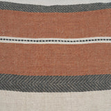 Mercana Mason 22x22 Square Cream w/ Orange Stripe Decorative Pillow Cover