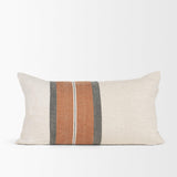 Mercana Mason 14x26 Cream w/ Orange Stripe Decorative Pillow Cover