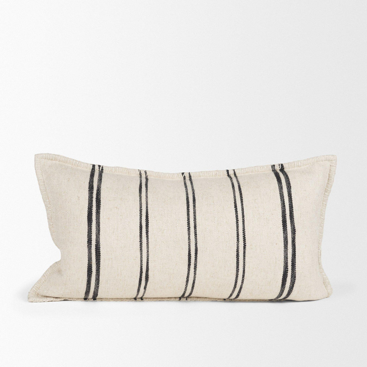 Mercana Liv 14x26 Lumbar Cream w/ Black Stripes Decorative Pillow Cover
