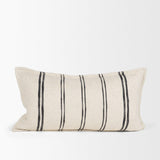 Mercana Liv 14x26 Lumbar Cream w/ Black Stripes Decorative Pillow Cover