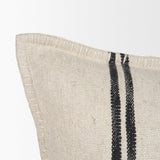 Mercana Liv 14x26 Lumbar Cream w/ Black Stripes Decorative Pillow Cover